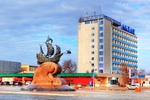 Hotel "Aktau" and Symbol of City Aktau 
