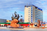 Hotel "Aktau" and Symbol of City Aktau  Hotel "Aktau" and Symbol of City Aktau