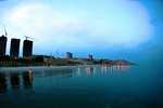 Aktau at night from the sea