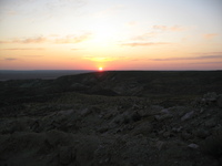 Sunset in steppe